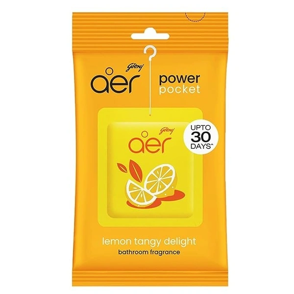 Godrej aer Power Pocket Tangy Delight (10G) | Air Freshener - Bathroom And Toilet | Lasts 30 Days - Tangy Delight