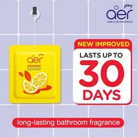 Godrej aer Power Pocket Tangy Delight (10G) | Air Freshener - Bathroom And Toilet | Lasts 30 Days - Tangy Delight