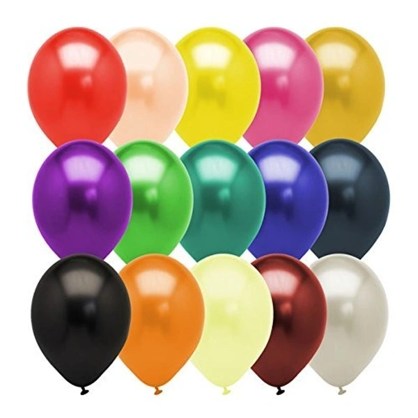 Tiger brand Metallic Plain Balloon Multicolor (Pack of 50)