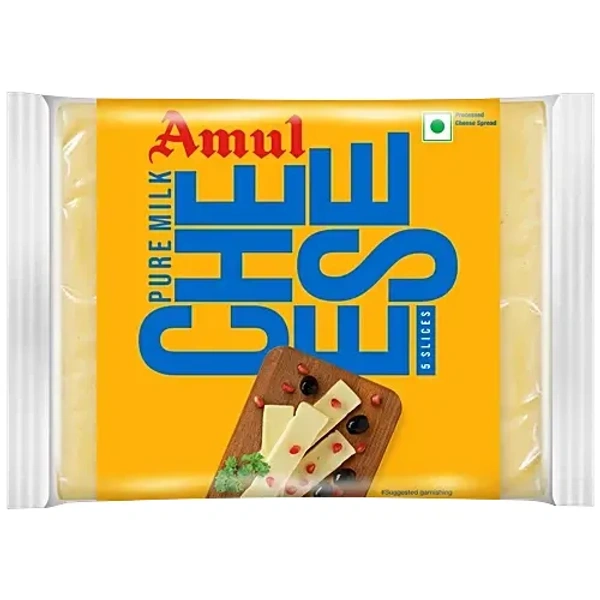 Amul Pure Milk Cheese Slices, 100 g (5 pcs) - 100g