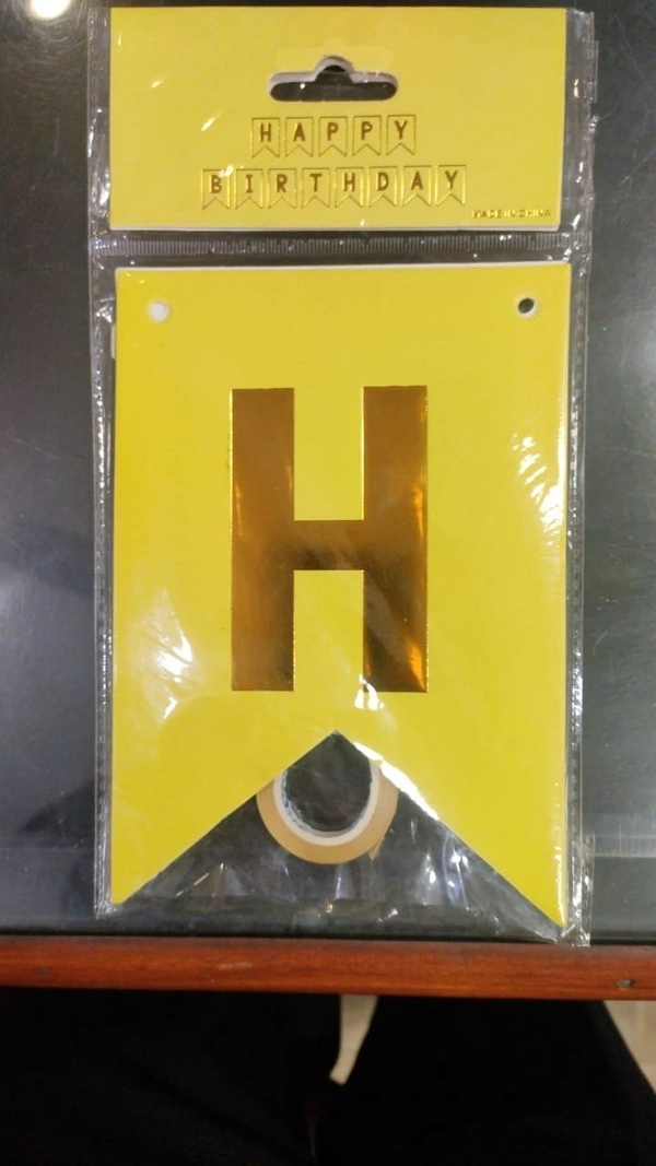  Happy Birthday Banner  - Yellow