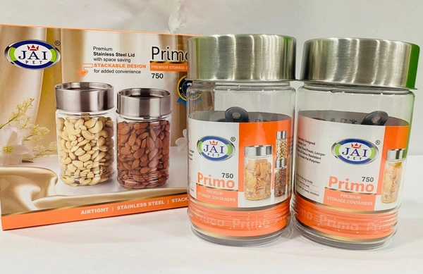 Jai Pet - Primo Stainless Steel Air tight Container Deluxe Jar - 750, Stainless Steel