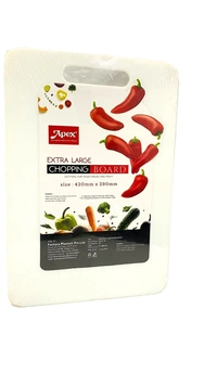 Apex Chopping Board 420×290 mm – Plastic Thick Non-Slip Cutting Board With Handle For Kitchen – & Antibacterial Surface For Fruits, Vegetables, Cheese And More. - 420*290 mm, White