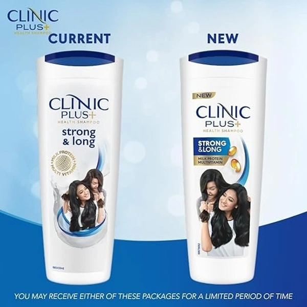 Clinic Plus Strong & Long Shampoo 650 ml, With Milk Proteins & Multivitamins for Healthy and Long Hair - Strengthening Shampoo for Hair Growth 8901030937200