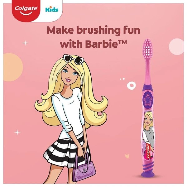 Colgate kids Barbie Toothbrush ,Extra Soft With Tongue Cleaner[pack of 3]