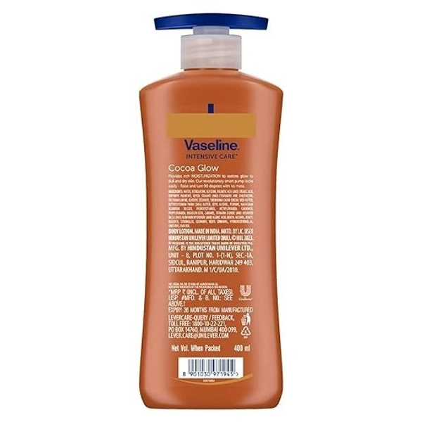 Vaseline Cocoa Glow Serum In Lotion, 400 ml | 100% Pure Cocoa & Shea Butter for Glowing & Soft Skin 8901030971945