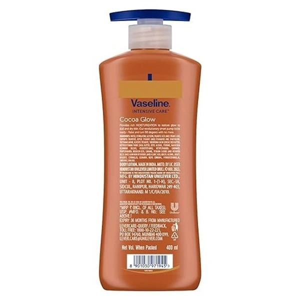 Vaseline Cocoa Glow Serum In Lotion, 400 ml | 100% Pure Cocoa & Shea Butter for Glowing & Soft Skin 8901030971945