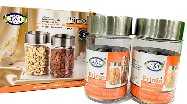 Jai Pet - Primo Stainless Steel Air tight Container Deluxe Jar - 750, Stainless Steel