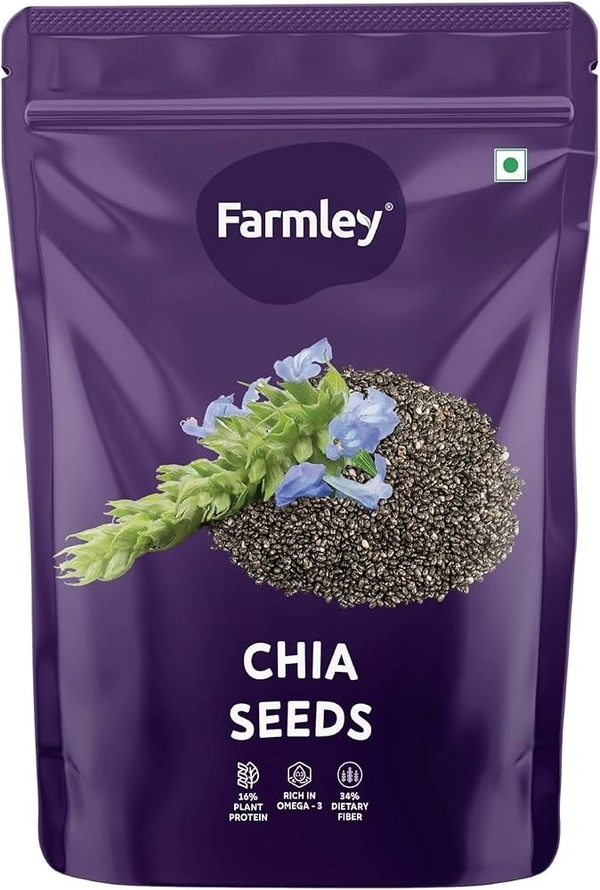 Farmley Chia Seeds 200g I Seeds for Eating | Seeds for Weight Management | Rich in Calcium, Protein & Fibre (Pack of 1) - 200g