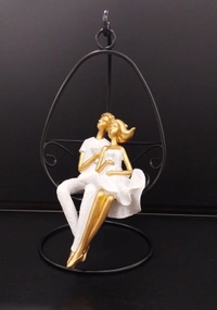 Cute Romantic Couple on Swing or jhula | Decorative Showpiece | Gift | Valentine