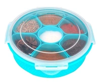 APEX KITCHENWARE ARTICLES Plastic Masala Rangoli Box - 7 Sections - 700 ml, 1 Piece, - 700 ml, Multi-color
