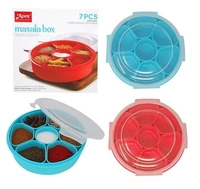 APEX KITCHENWARE ARTICLES Plastic Masala Rangoli Box - 7 Sections - 700 ml, 1 Piece, - 700 ml, Multi-color