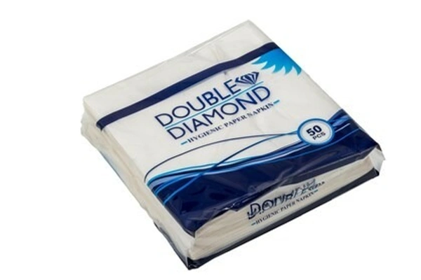 DOUBLE DIAMOND Hygienic Paper Napkins, 50 Pieces, 2 -Ply, White