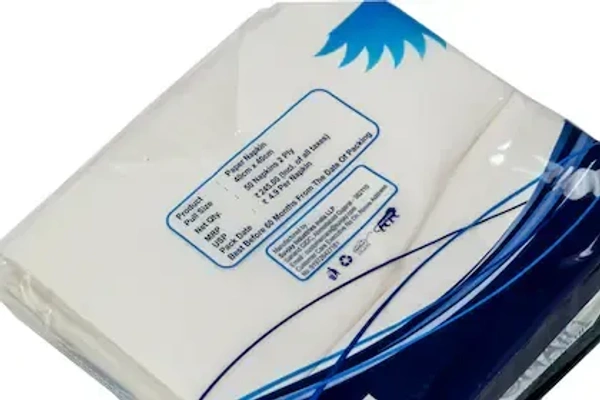 DOUBLE DIAMOND Hygienic Paper Napkins, 50 Pieces, 2 -Ply, White