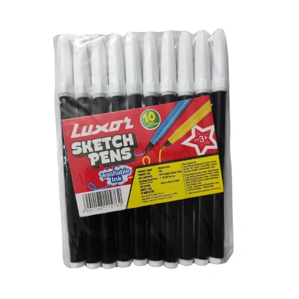 Luxor 10 Sketch Pens – Black