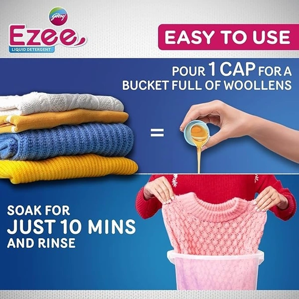 Godrej Ezee Liquid Detergent - Winterwear, Chiffon & Silks (500g) - 500g