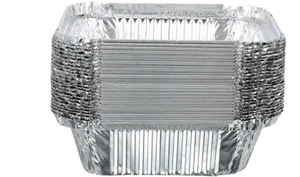 Aluminium Foil Container Box with Lid Pack for Food Packing, Baking, Takeaway | Disposable Foil Box for Meal Prep Storage Kitchen | Use and Throw Food Parcel Containers - Small, Silver