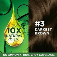 Garnier Color Naturals Crème hair color, Shade 3 Darkest Brown, 70ml + 60g