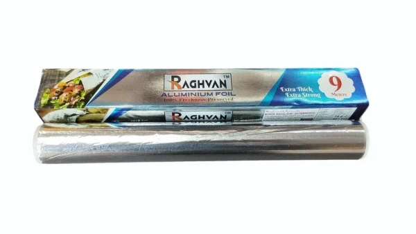 Raghavn Aluminium Foil | Extra Thick Extra Strong - 9 Meters - 295 mm, Silver