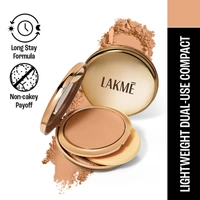  Home / makeup / face / compact Lakme Lakme Unreal Dual Cover Pressed Powder 2 In 1 Compact + Foundation  - Golden Sand