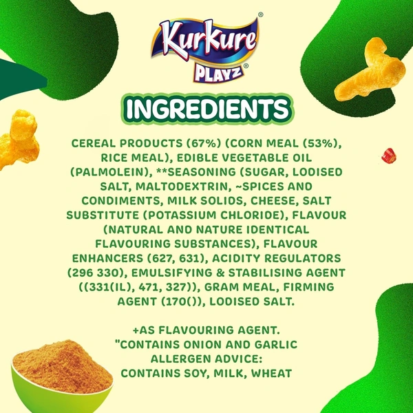 Kurkure Namkeen-Puffcorn (Yummy Cheese) Pouch, 52/55 Gram (Weight May Vary)