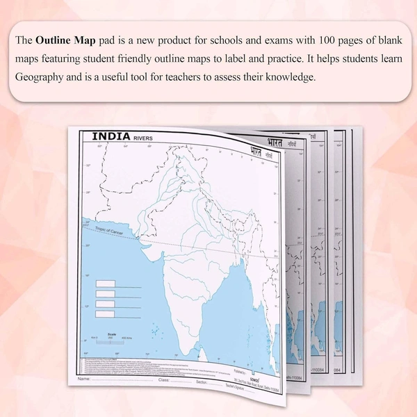 India major rivers outline map
