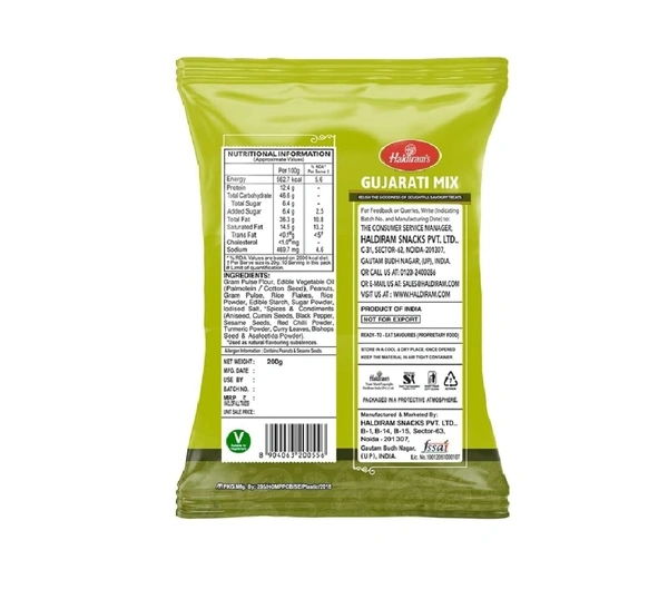 Haldiram's Delhi Gujarati Mix | Gujarati Namkeen | Spicy & Sweet in Flavour | Natural Flavouring Agent | Tea- Time Munchies to Spend Time with Family |200g - 200g