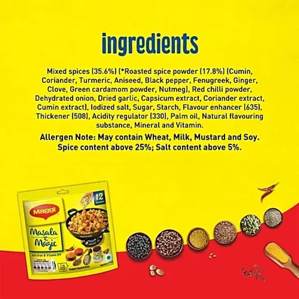 Maggi Masala-Ae-Magic Mixed Masala Powder, 72 g (12x6 g) - 72g