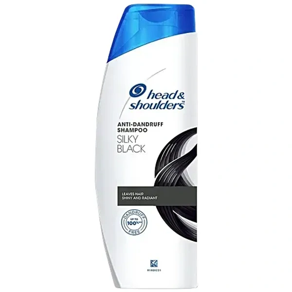 Head & Shoulders Silky Black Anti-Dandruff Shampoo - Leaves Hair Shiny & Radiant, - 72ml