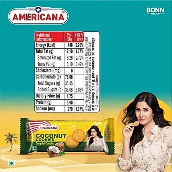 Americana Coconut Crunchy Cookies, 98 g - 98g