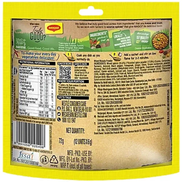 Maggi Masala-Ae-Magic Mixed Masala Powder, 72 g (12x6 g) - 72g