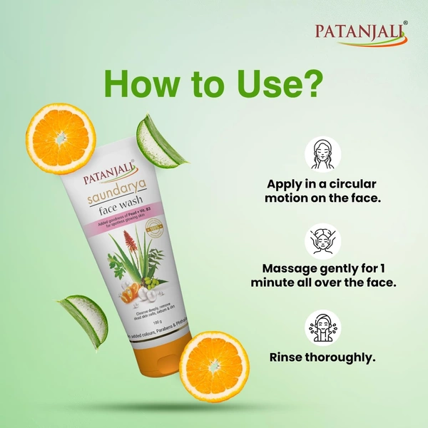 Patanjali Saundarya Face Wash - 100g