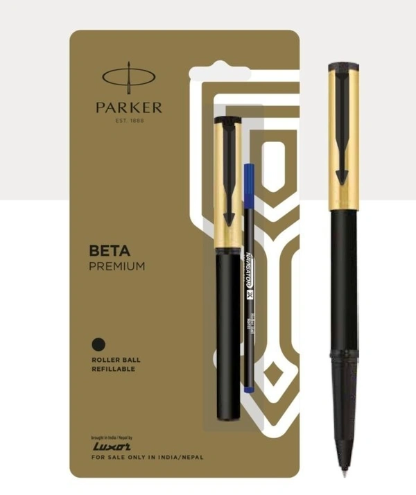 Parker | Roller Ball Pen | Beta | Premium Gold | Ink Blue |