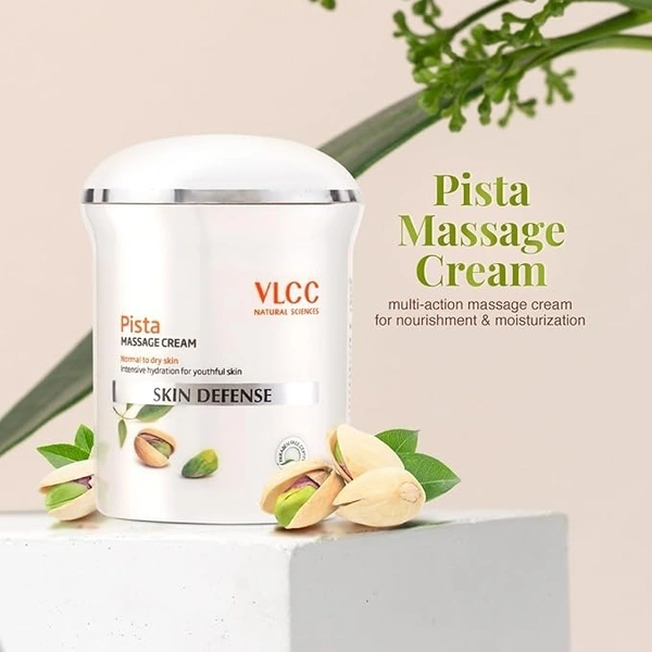 VLCC Pista Massage Cream 50g - For Intensive Hydration & Radiance | Improves Skin Complexion | Protects and Strengthens the Skin | Power of 10 Natural Extracts. 8906008450811