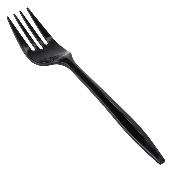 Solids Black Plastic Forks Disposable Utensils Heavy Duty Plastic Cutlery Set - Silverware Set Party Supplies 1Set - 100 Pieces - Black