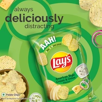 Lays Potato Chips American Style Cream & Onion Flavour, 79.7g/73.7g(67g+6.7g)(Weight May Vary) - 73.7g
