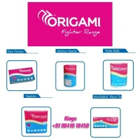 Origami Paper Napkins | Extra Soft Napkin | Paper Wipes | Single Packet 80 Sheets - 27 * 29 cm, White