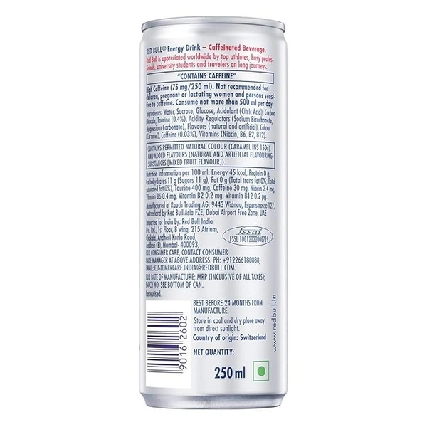 Red Bull Energy Drink, 250 ML Can, Mixed Fruit - 250 ml