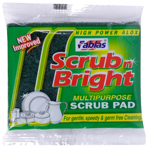 Nylon + Alox Green Scrub N Bright Scrub Pad, For Kitchen pack of 3