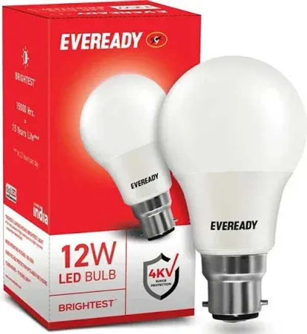 Eveready 12W Emergency Inverter LED Bulb, Cool Day Light (6500K), Rechargeable Bulb with 3 Hours Backup, Ideal for Powercuts, Energy Efficient, B22 Base, Pack of 1