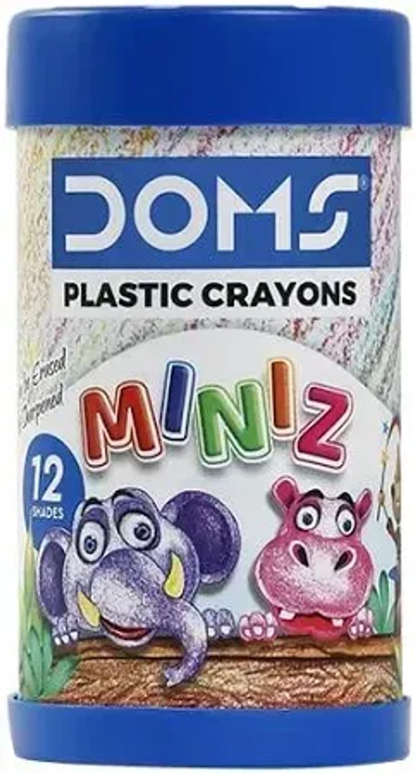 DOMS Miniz Plastic Crayons - Smudge-Free Plastic Crayons
