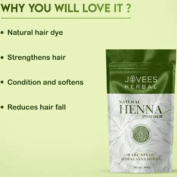 Jovees Herbal Mehandi/Henna Powder | With Amla, Shikakai & Brahmi Powder | For Extra Conditioning | Control Hair Fall & Repairs Damaged Hair 150g
