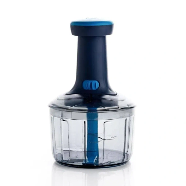 GANESH Manual Hand Press Bingo Push Chopper with 3 Blades for Effortless Chopping Vegetables & Fruits