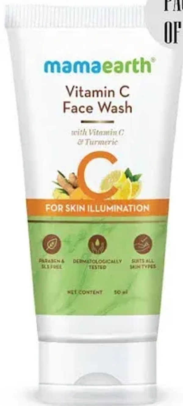 Mamaearth Vitamin C Face Wash with Foaming Silicone Cleanser Brush Powered by Vitamin c 35ml - 35g
