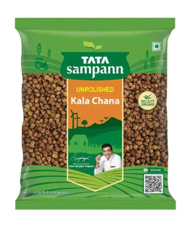 TATA Sampann Unpolished Kala Chana, Packaging Size: 500 g 