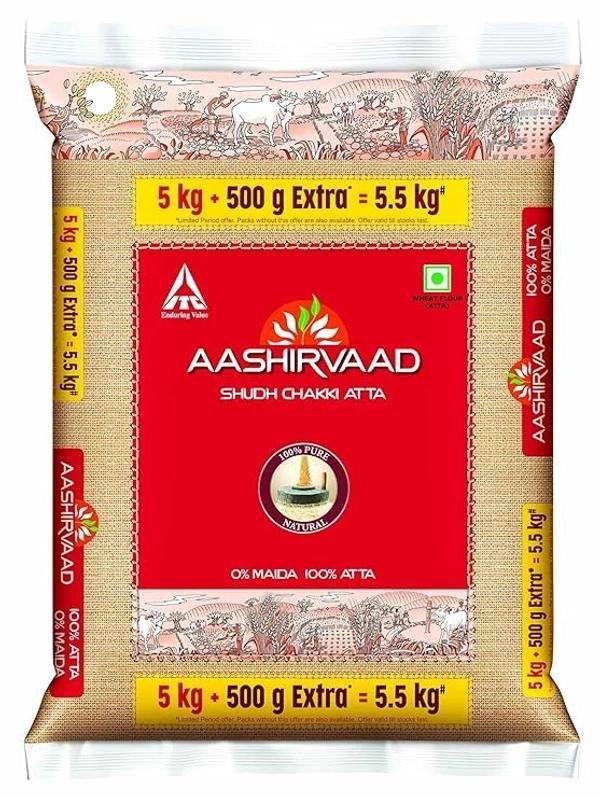 Aashirvaad Shudh Chakki Atta[100%Atta,0%Maida] 5kg