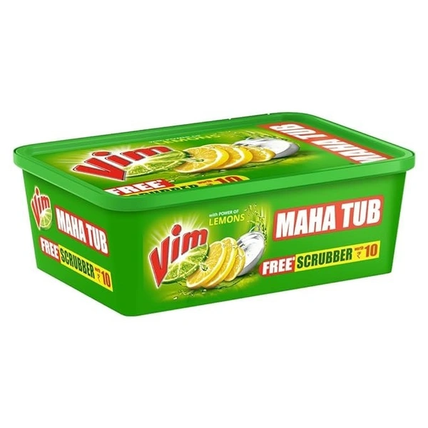 Vim Dishwash Bar Lemon Tub, Removes Stain And Grease From Utensils  With Power Of Lemon, 500 g 8901030972102       