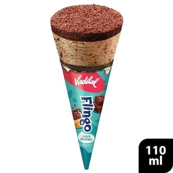 Vadilal Flingo Choco Brownie Cone Ice Cream 110 ml (Wrap)