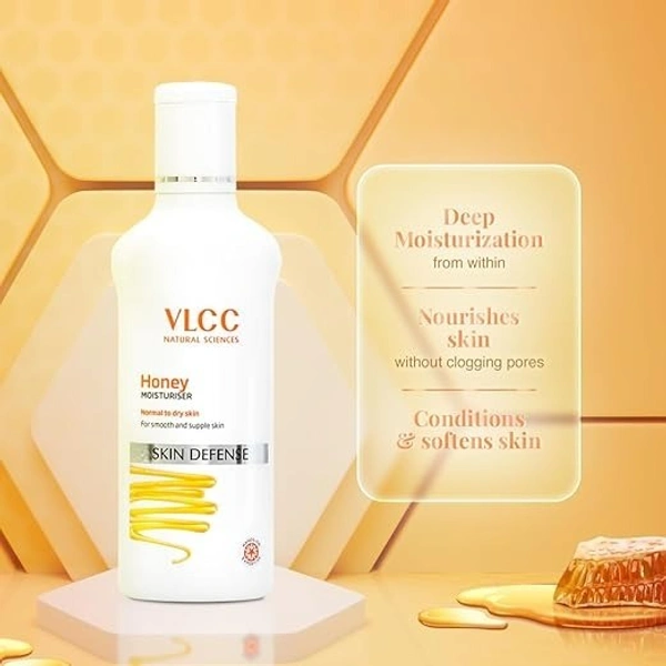 VLCC Honey Moisturiser - 100g - Non-Greasy, Deep Moisturization and Lightweight with Honey, Shea Butter, Fenugreek Extract & Wheat Germ Oil | Normal to Dry Skin 8906008450743