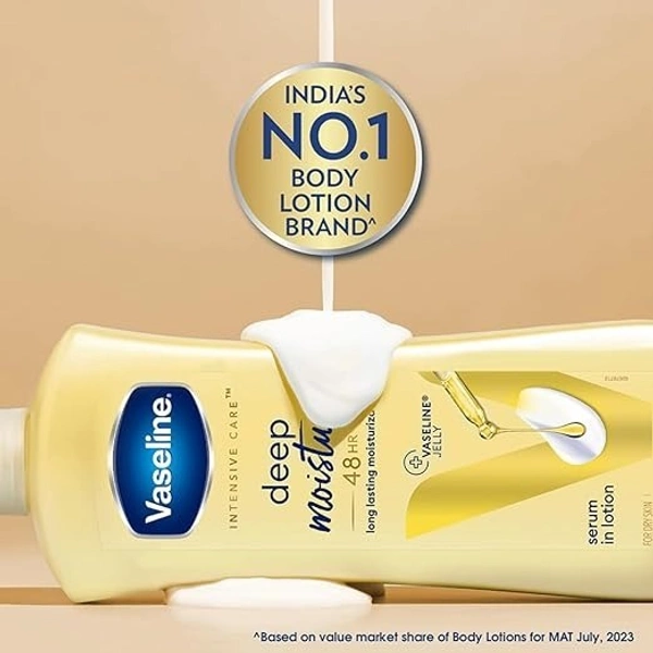 Vaseline Intensive Care Deep Moisture Nourishing Body Lotion 400 ml, Daily Moisturizer for Dry Skin, Gives Non-Greasy, Glowing Skin - For Men & Women 8901030971839